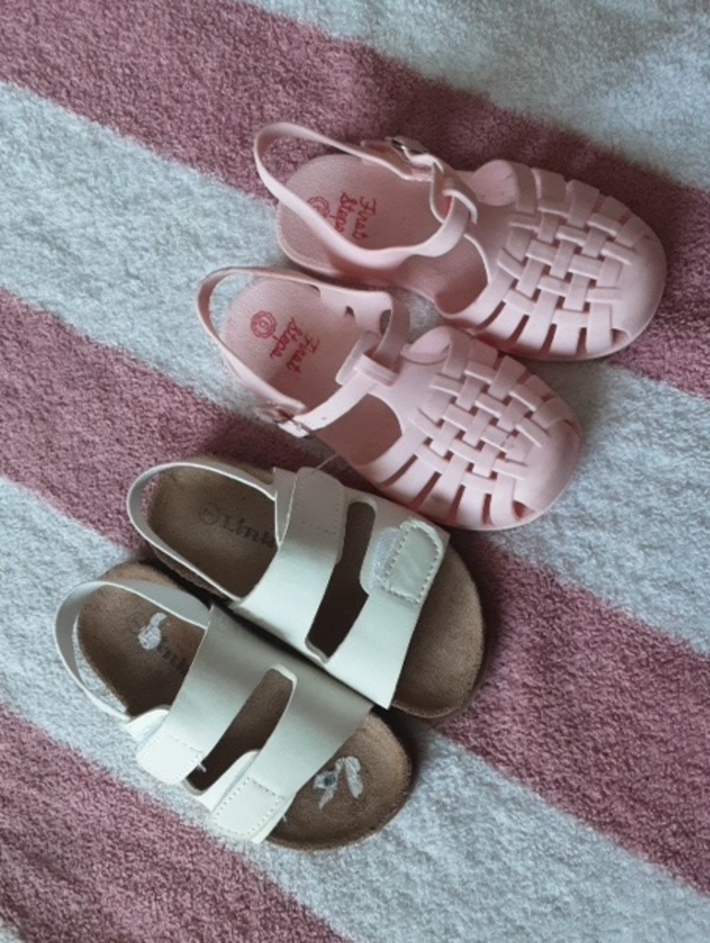 Toddler Pink Jelly Sandal And White Velcro Sandal